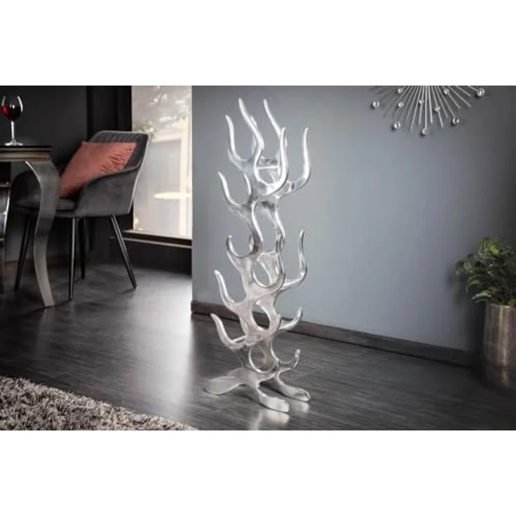 riess-ambiente Weinregal FLAME 93cm silber, Metall · Flaschenregal · Modern Design · für 9 Flaschen – Bild 3