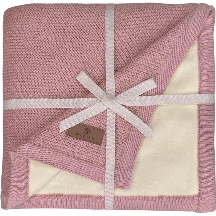 Babydecke Winterdecke Neugeborene Altrosa, Grau Baumwolle/Velours OEKO-TEX®, DIKOS, PREMIUM Baby Kinderwagendecke Winter, mit Bordüre, warm, kuschelweich – Bild 5