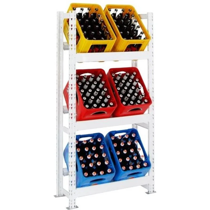 PROREGAL® Standregal Getränkekistenregal Tegernsee Weiß, HxBxT 160x80x30cm, 6 Kästen – Bild 4