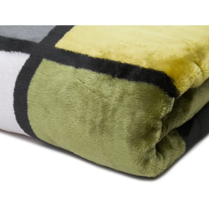 Gözze - Weiche Kuscheldecke, Cashmere Feeling, Hohes Stoffgewicht 500 g/m², Antigua, 150x200 cm - Grün/Anthrazit/Weiß – Bild 3