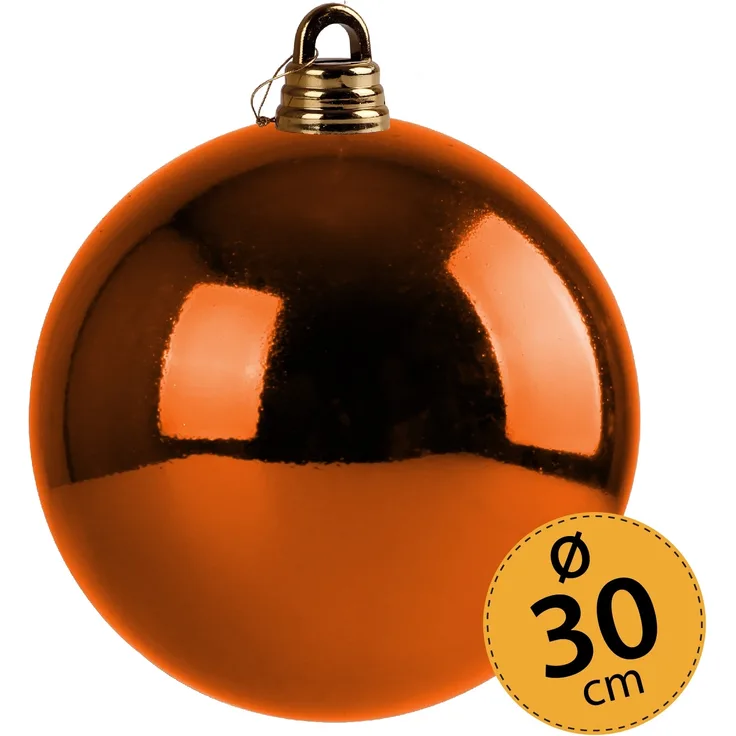 Christbaumkugel orange Weihnachtskugel ⌀ 30 cm Baumschmuck Deko-Kugel glänzend