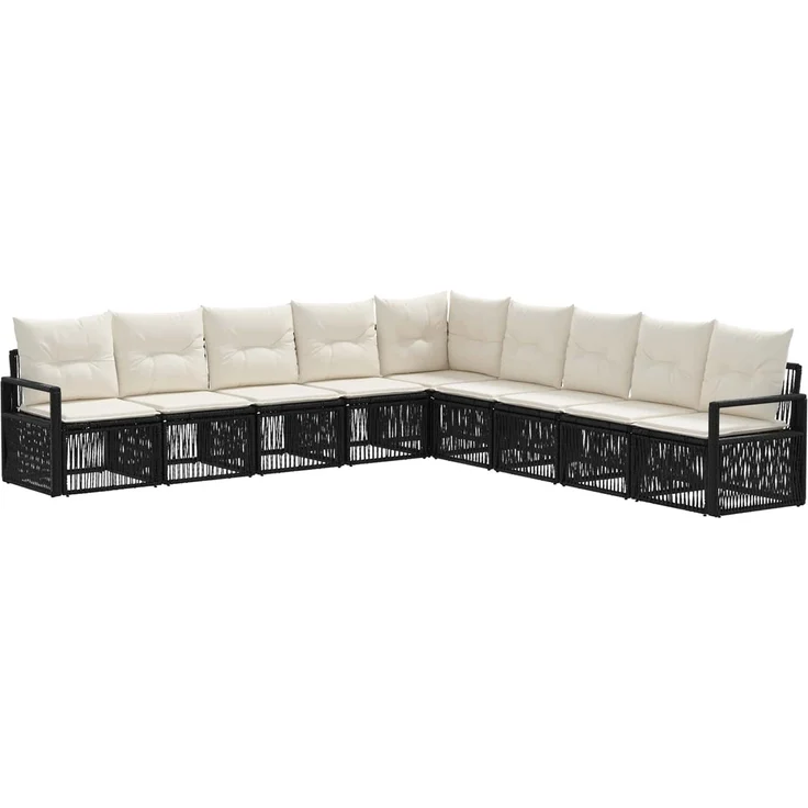 vidaXL Gartensofa-set 9 stk. 9-Sitzer Schwarz Poly-Rattan 3435733 – Bild 2