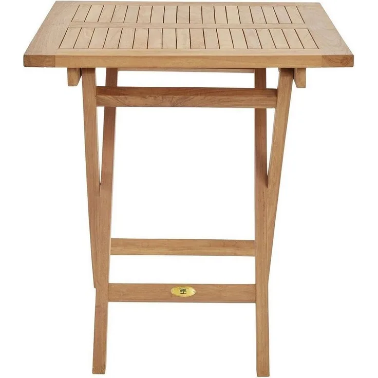 Outdoor Klapptisch RIVA, Braun, Teakholz massiv, Klappbar, (1-St), B 70 x H 75 x T 70 cm
