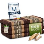 livasia Klappmatratze aus Kapok, Faltbare Gästematratze, klappbare Matratze, asiatische Faltmatratze (braun/Elefanten)