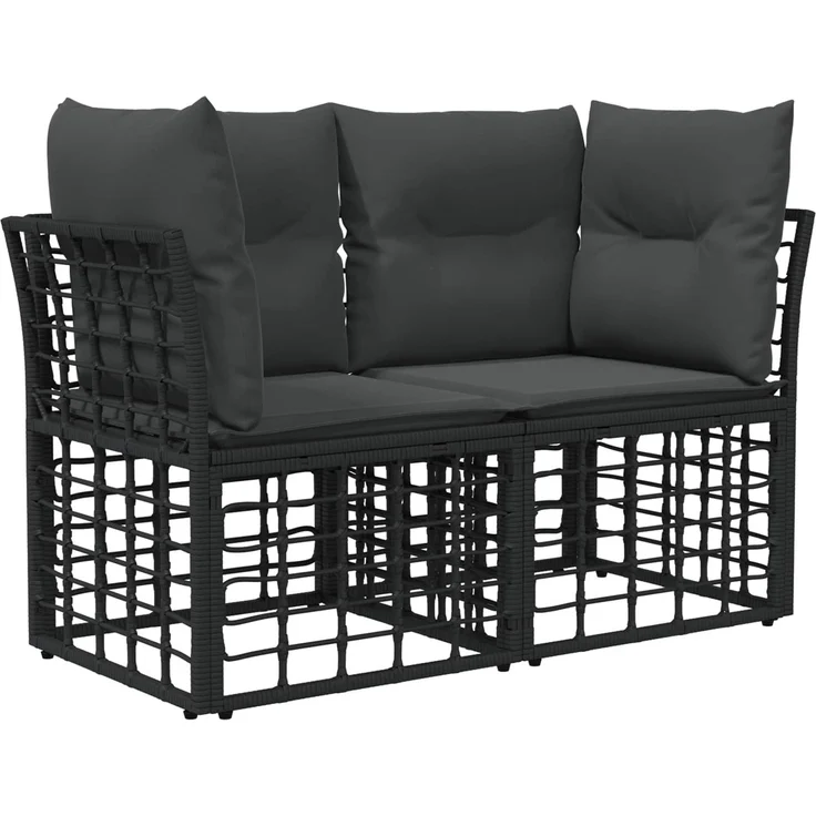 vidaXL Gartensofa-set 6 Stk. Schwarz Poly-Rattan 3437471 – Bild 3