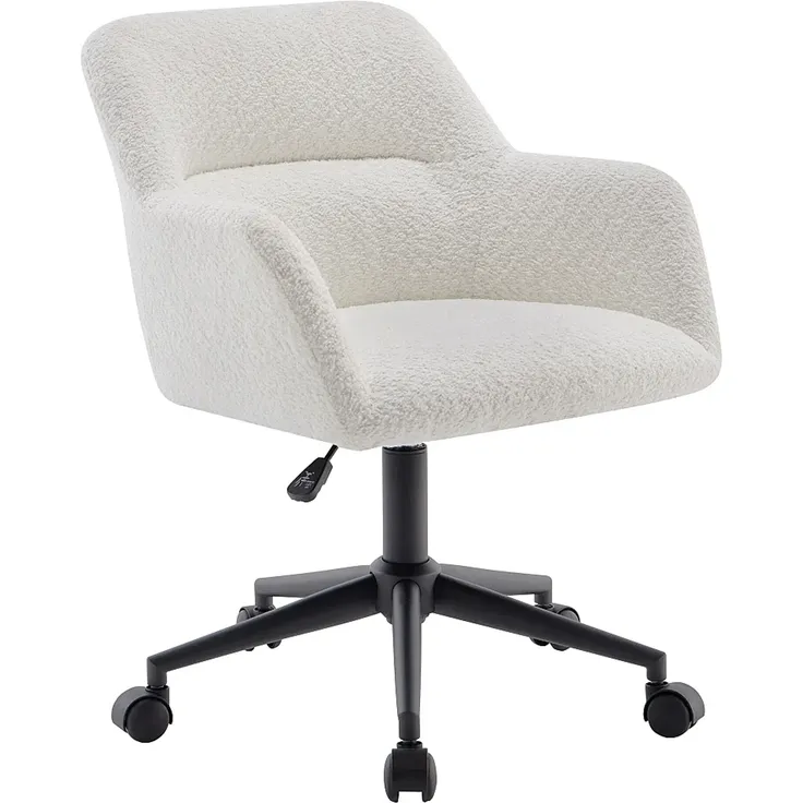 Vente-unique - HEKA Office chair StoffStoffSamt Weiß - B 59 cm x H 86 cm76 cm x L 59 cm – Bild 3