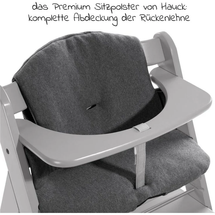 Hauck Hochstuhl Alpha Plus Grey (Set), Mitwachsender Holz Baby Kinderhochstuhl mit Sitzauflage - verstellbar – Bild 2