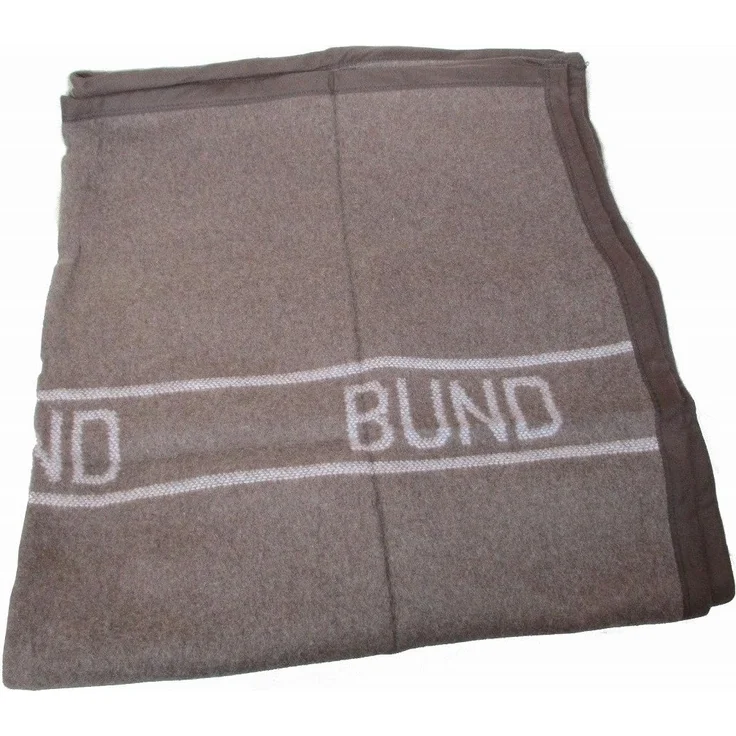 Wolldecke BW Wolldecke, braun, 220 x 130 cm, MFH, Schriftzug "BUND" – Bild 1