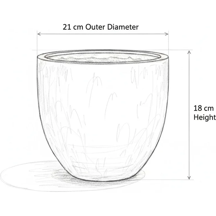 Keramik Blumentopf Eggpot Anthrazit Ø 21cm - Frostfest Pflanzkübel Grau Rund – Bild 3