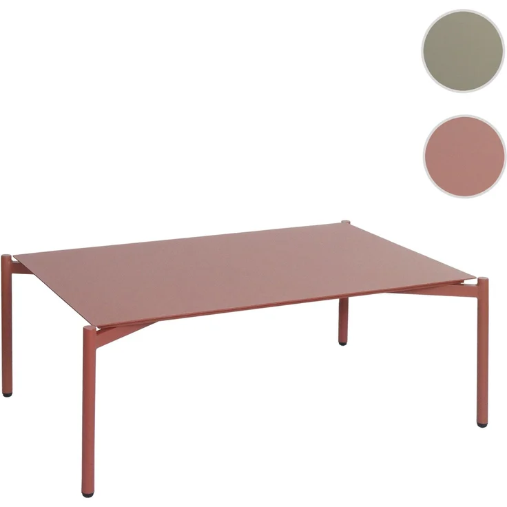 Aluminium-Gartentisch HWC-O11, Outdoor Loungetisch Kaffeetisch Tisch Balkontisch, 105x65cm ~ terrakotta – Bild 10