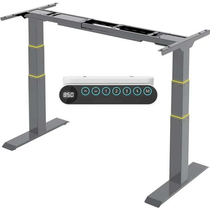 FLEXISPOT Schreibtisch Elektrisch höhenverstellbares Tischgestell E6 (2 Motore, 3-Fach-Teleskop, 3 Säulen, 4 Speicherplätze), Kollisionschutz Funktion, USB Ladeanschluss, MAX Load: 160KG – Bild 4