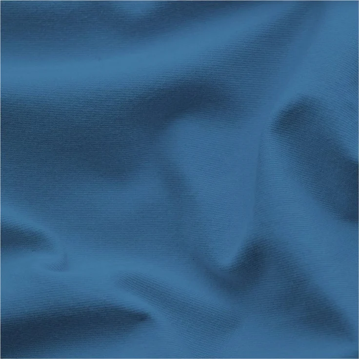 Schlafgut 'PURE TOPPER' Spannbettlaken, für Topper bis 10 cm Höhe, Blue Mid, L 140x200cm - 160x220cm, 95% Bio-Baumwolle, 5% Elasthan