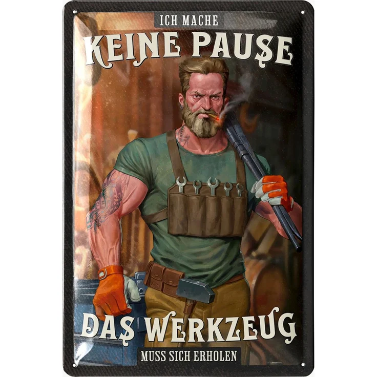 LANOLU Blechschild Ich mache keine Pause - 20x30cm – Metall – Mehrfarbig – 20162 – Bild 1