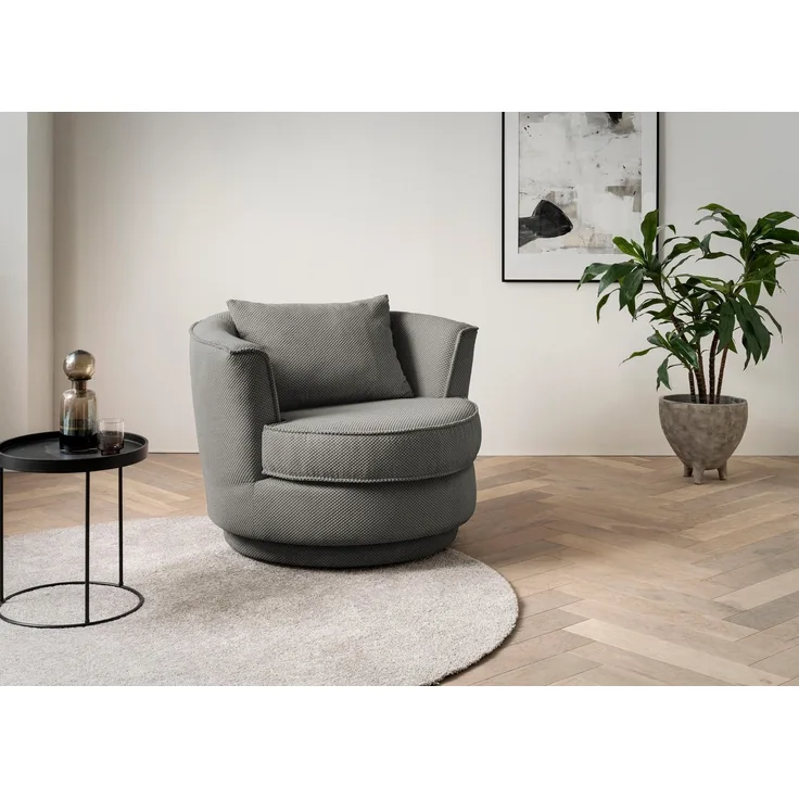 Leonique Drehsessel MAISIE, Lese-Sessel, Love Seat, trendige Stoffe MEGA CORD und Web-Velours, 360 Grad drehbar