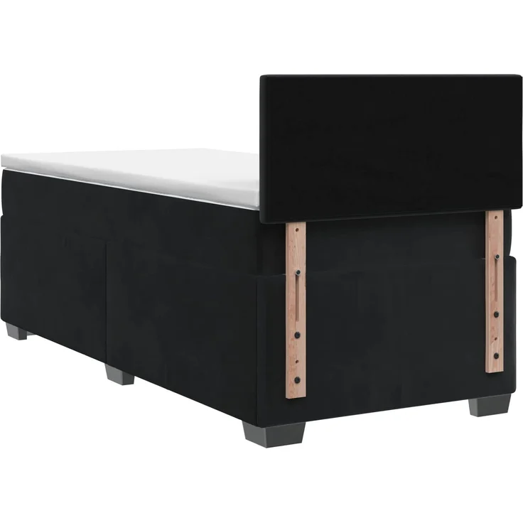 vidaXL Boxspringbett mit Matratze Schwarz 100 x 200 cm Samt 3450664 – Bild 8