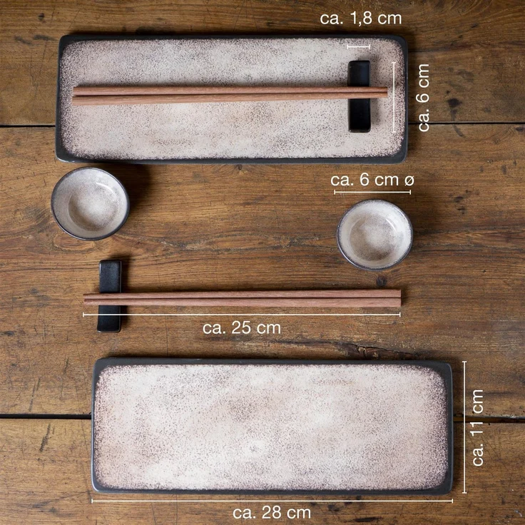 Moritz & Moritz VIDA 10tlg Sushi Set Beige – Bild 4