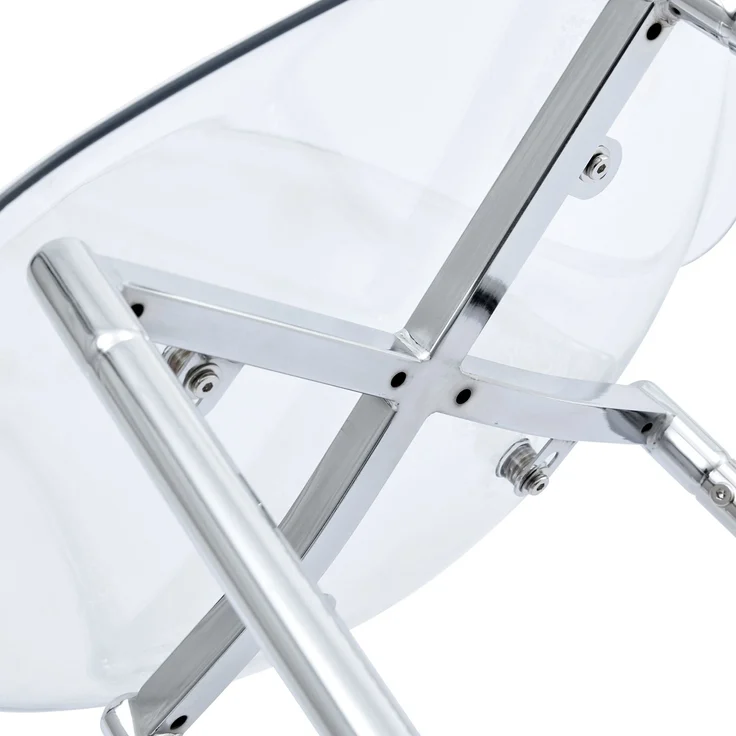 Transparente Barhocker Set, 2er Pack, mit Metallgestell in Silber/Gold/Schwarz, Moderne Design-Stühle für Küche, Bar oder Esszimmer (Nur Stühle, ohne Tisch)--Silber--51x45x102cm--YOUDENOVA – Bild 8