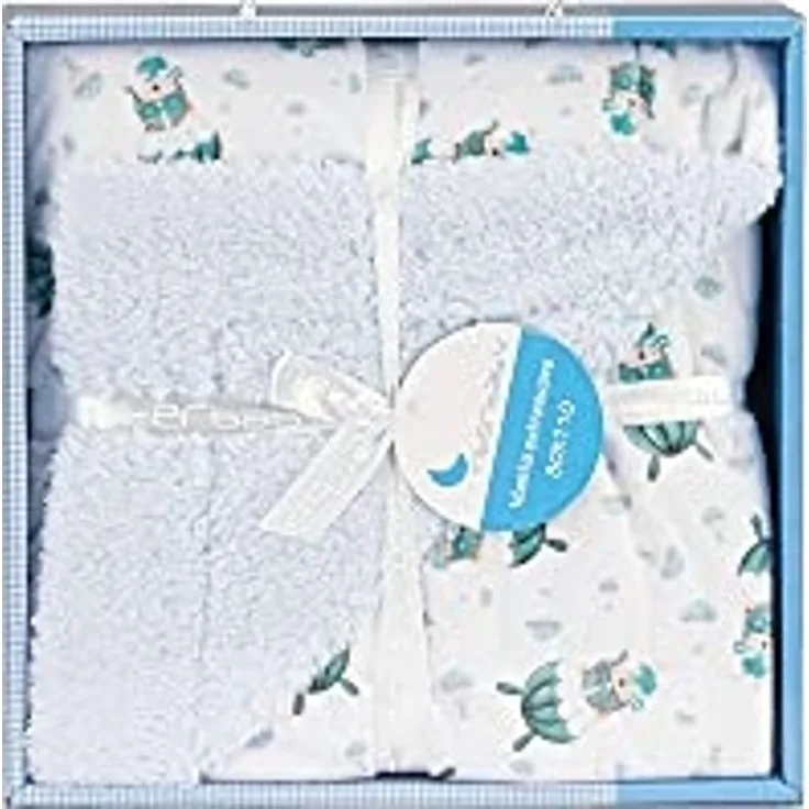 Babydecke mit Sherpa Rückseite - Paracaidista blau