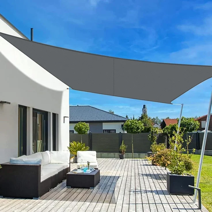 LOVE STORY Sonnensegel Wasserdicht 3. 5x5 m Rechteckig PES Polyester Sonnenschutz Windschutz Balkon Terrasse 95% UV-Schut,für Balkon Garten,Anthrazit – Bild 1