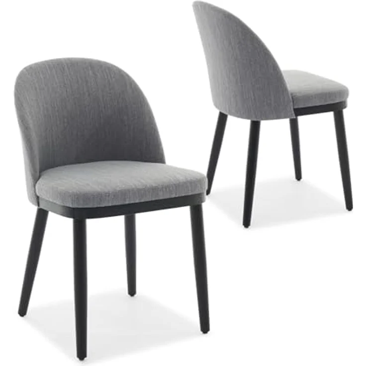 GarveeHome 2-Er Set Esszimmerstuhl Aus Leinenbezug, Gepolstert Küchenstühle Mit Rückenlehne, Stühle Mit 130kg Tragkraft, Für Esszimmer Und Wohnzimmer, 48 x 52 x 78 cm – Bild 8