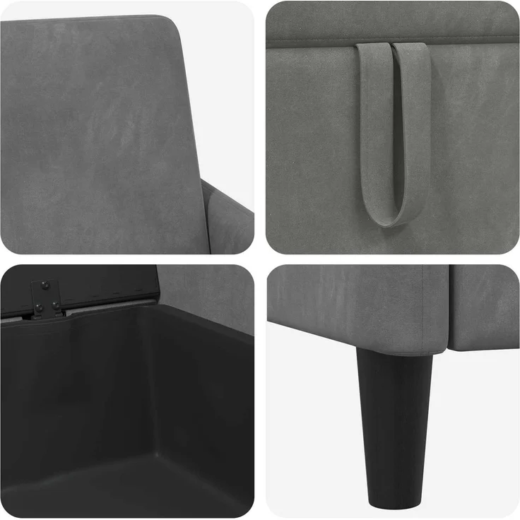 vidaXL Sofa Set mit Stauraum 2 stk. Dunkelgrau Polyester 3429247 – Bild 6