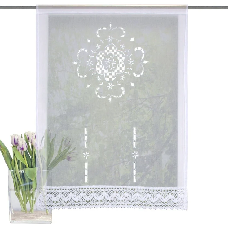 HOME WOHNIDEEN Scheibengardine ALEGRA (1 St), Stangendurchzug, halbtransparent – Bild 2