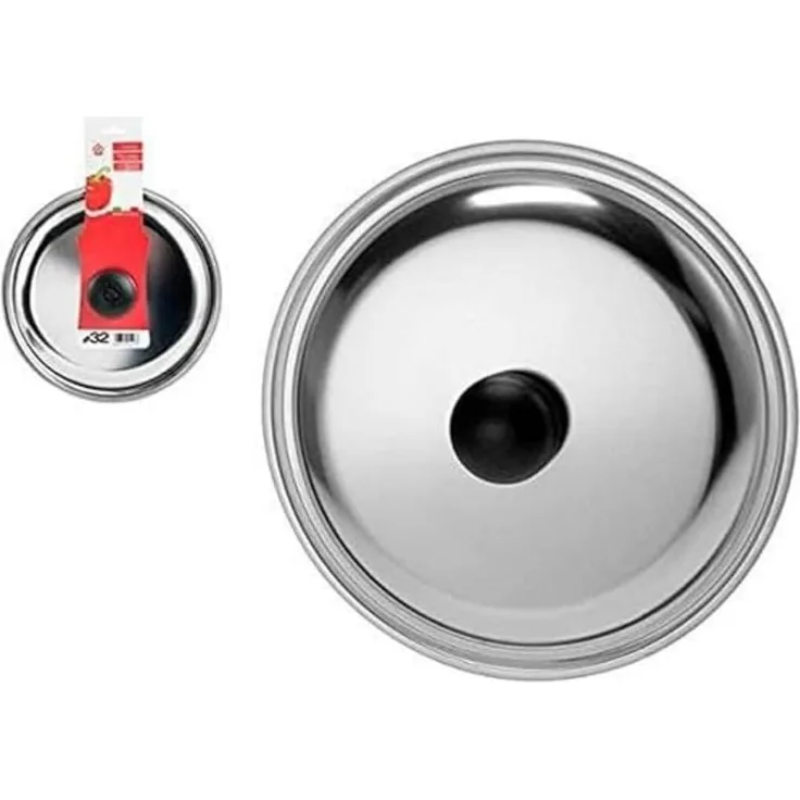 Home Deckel, Edelstahl, Schwarz, 32 cm