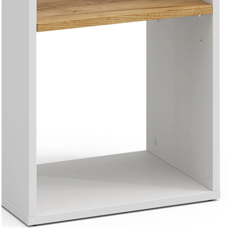 Bücherregal Tomy Weiß/Goldkraft Eiche 40 x 74 cm mit 2 offenen Fächern Vicco – Bild 5