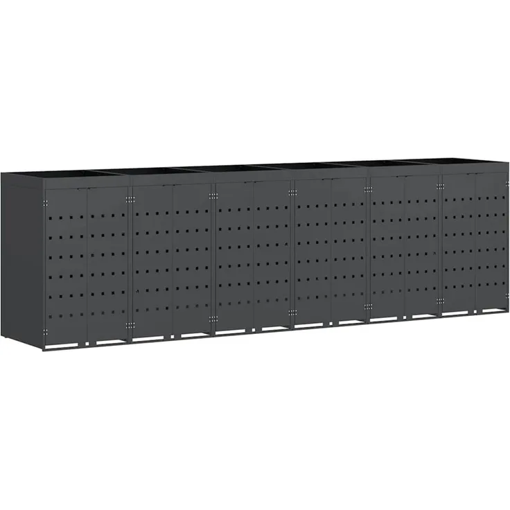 vidaXL Wagenmüllbehälter für 6 Behälter Anthrazit 3394747