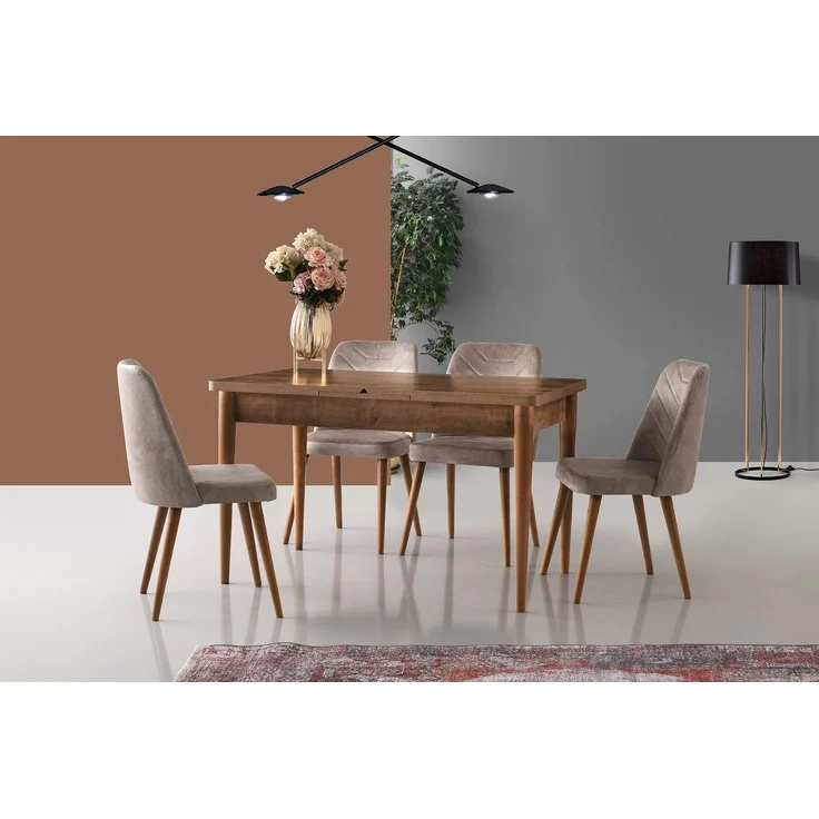 Skye Decor 'Dallas 555 V2' Stuhlset (2-teilig), Walnuss / Beige, 50 x 90 x 49 cm – Bild 2