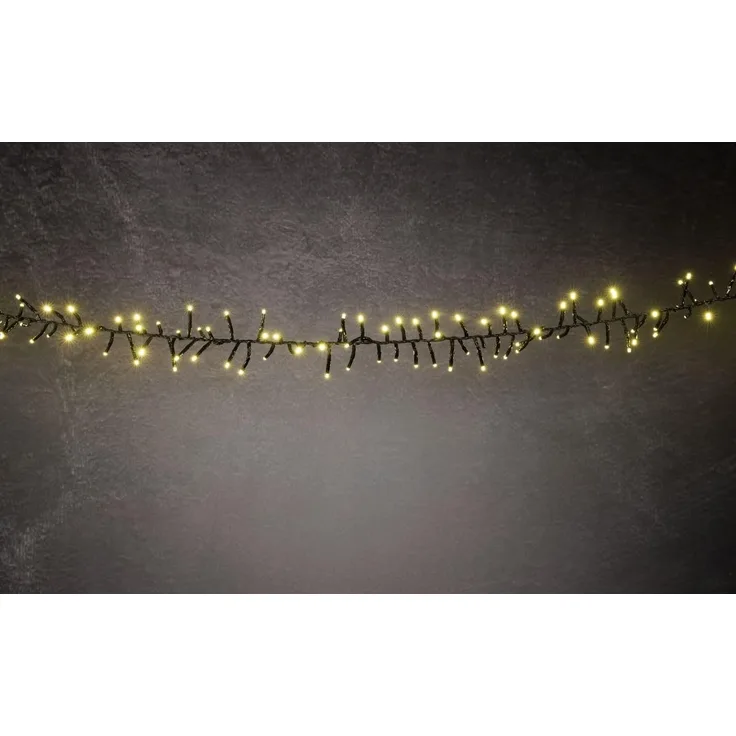 TrendLine LED-Lichterkette Cluster Außen 3 m warmweiß-schwarz mit Timer, Dimmer
