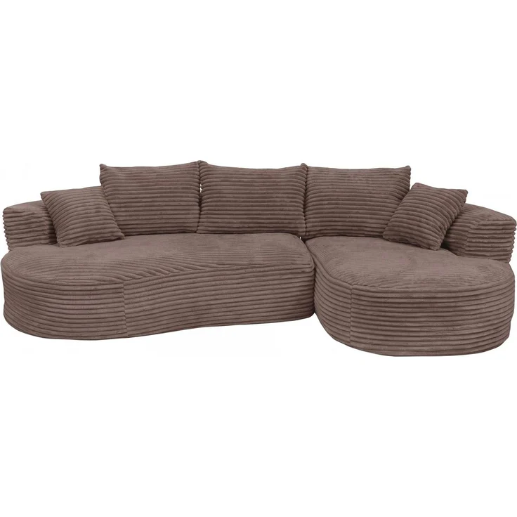 Sofa-Garnitur HWC-P19, 3-Sitzer Couch Loungesofa, Stoff/Textil Cord (370 g/m²) Liegefläche rechts ~ braun – Bild 7