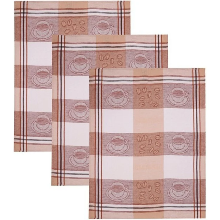 Betz Geschirrtuch 3 Stück Halbleinen Geschirrtücher Hungary Motiv Kaffee Größe 50x70 cm, (Set, 3-tlg, 3 er Set), Farbe braun – Bild 4