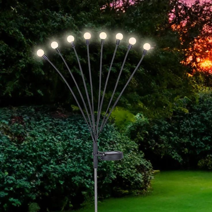 LED Solarleuchte, Edelstahl schwarz, H 70 cm – Bild 8