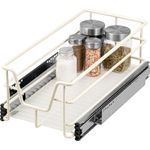 Teleskopschublade für 30 cm Schrank mit Einlegeboden, aus Metall, cremeweiß