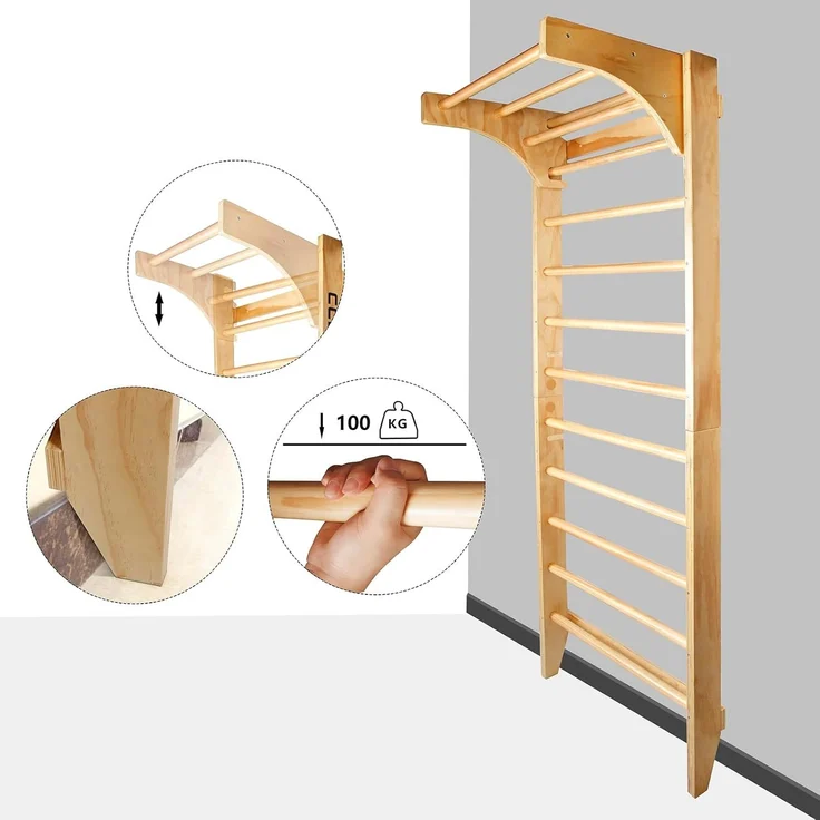 CCLIFE Kletter-Trainingsgerät Klettergerüst für kinder outdoor Sprossenwand Turnwand Holz – Bild 3