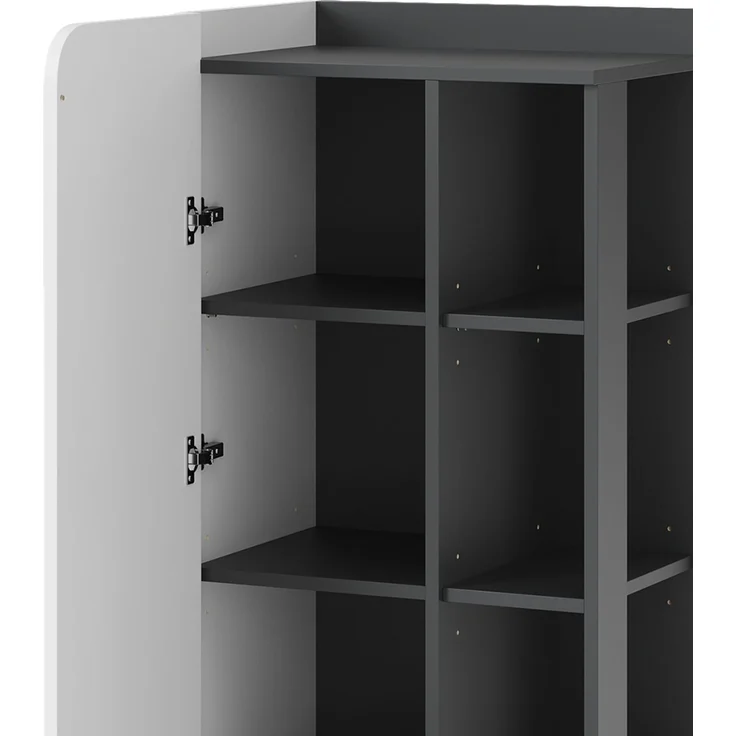 Midischrank Karen Anthrazit/Weiß 50 x 128 cm mit Tür und offenen Fächern Vicco – Bild 5
