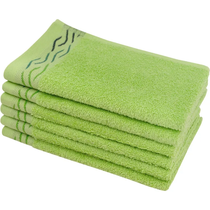 Dyckhoff Gästehandtücher Wave, Frottier (Set, 6-St), mit Jacquard-Bordüre