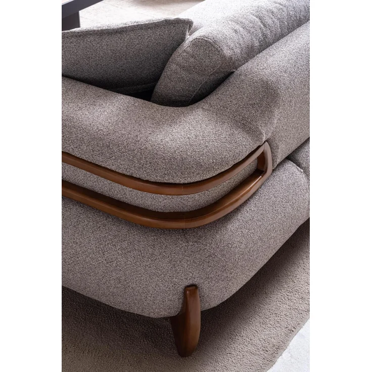 Sitzgruppe/Sofa Set - Wohnzimmergarnitur "Salix" 3+3+1-Grau – Bild 8