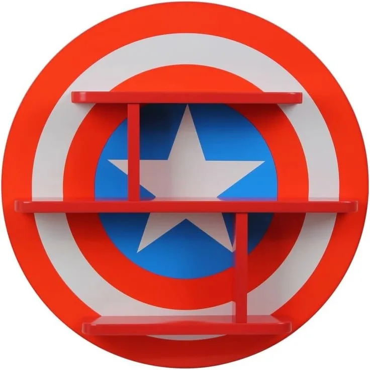 Disney Captain America Wandregal mit 3 Ebenen, mit Stauraum für Kinder