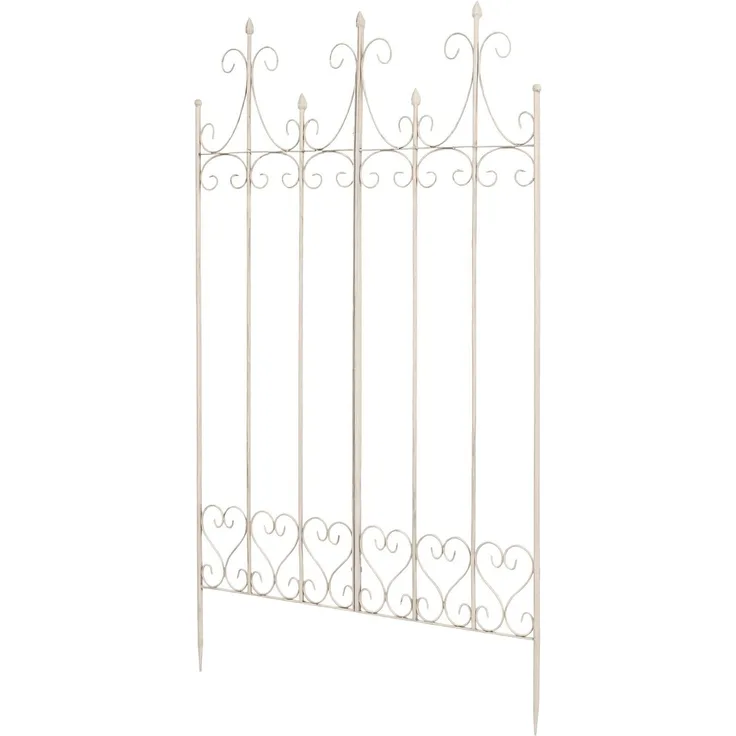 Rankgitter KALLE - 100x2x150cm, Metall, Antik-Creme | Rankhilfe Kletterpflanzen Gartendekoration