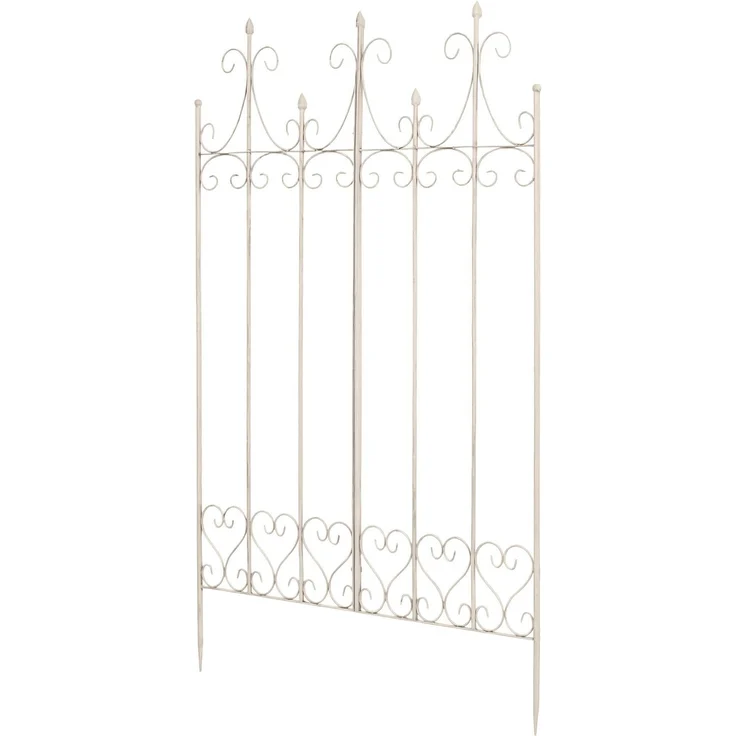 Rankgitter KALLE - 100x2x150cm, Metall, Antik-Creme | Rankhilfe Kletterpflanzen Gartendekoration – Bild 1