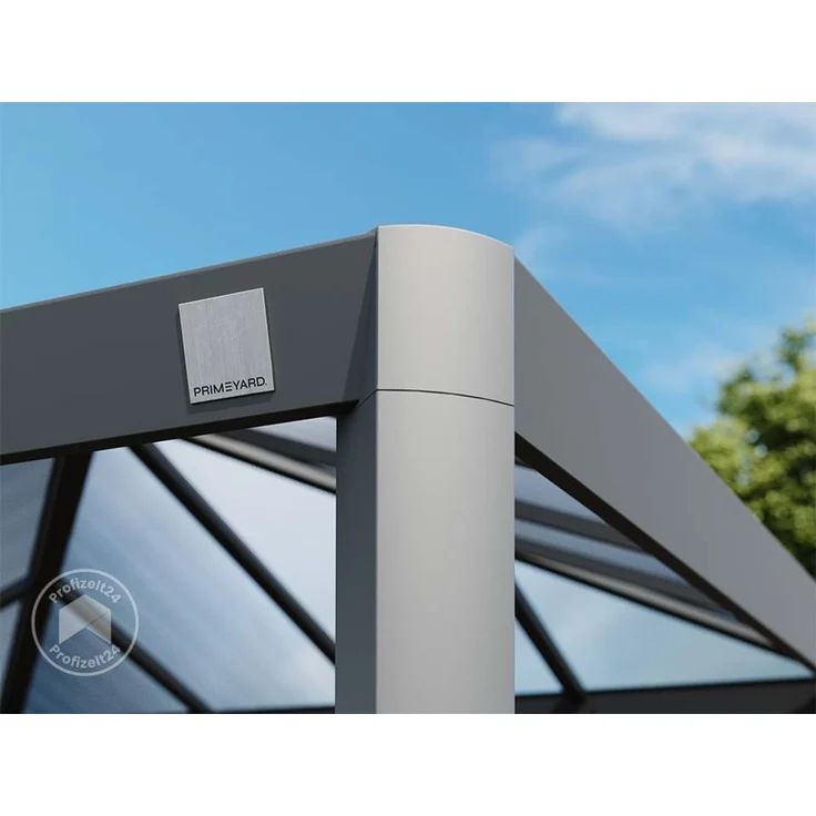 PRIMEYARD Gartenpavillon 4x4 m mit Polycarbonatdach - Hardtop Pavillon ohne Seitenteile – Bild 5
