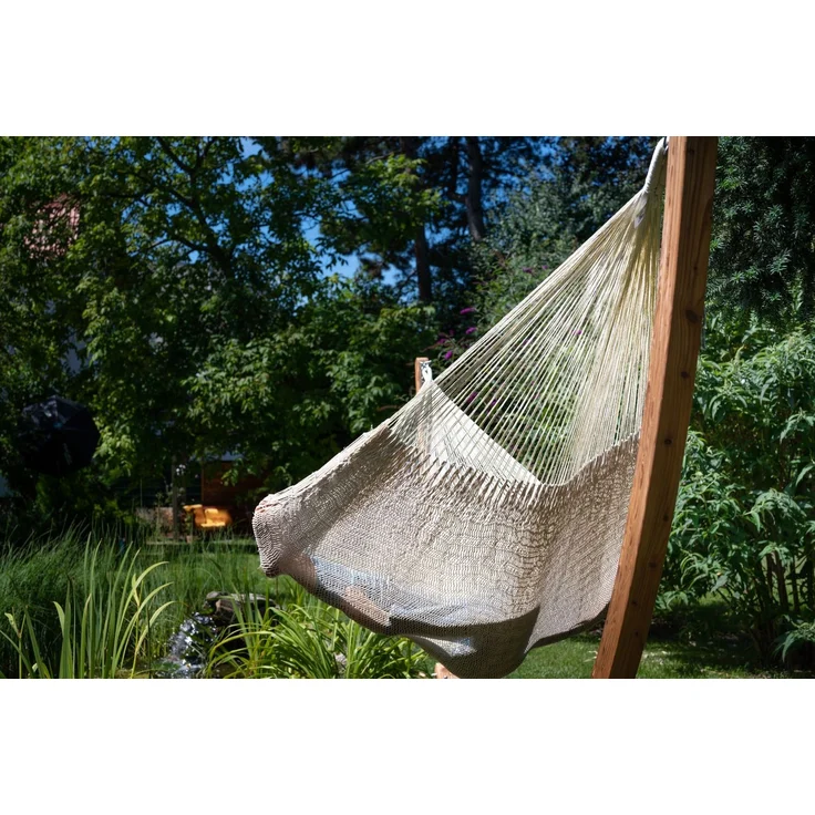 MacaMex Mexikanische Netzhängematte Mammut natur XL Baumwolle extra robust natur / beige MA-00160 – Bild 3
