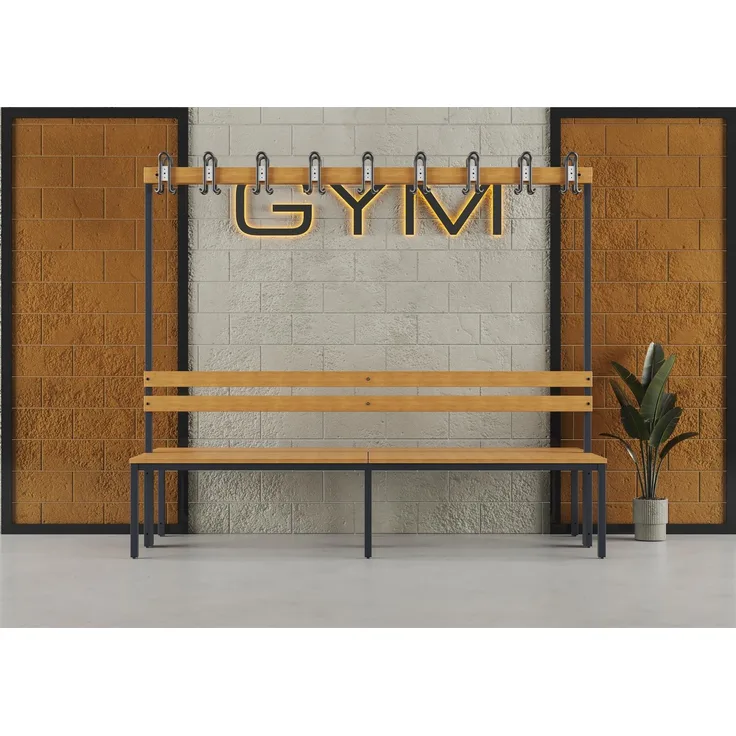 Garderobenbank doppelseitig 200 cm anthrazit