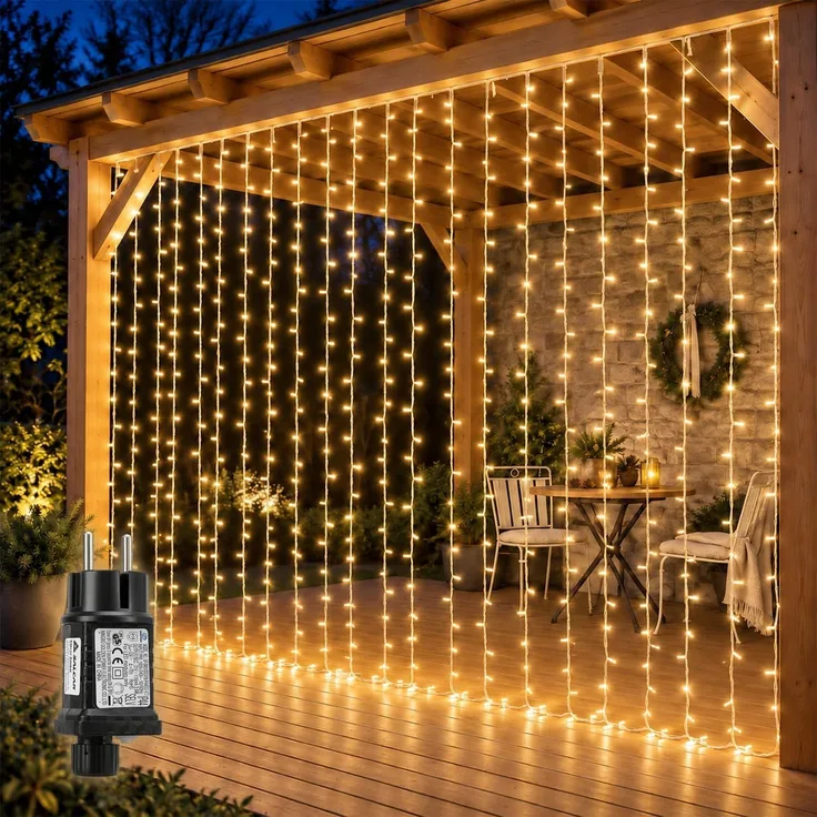SALCAR LED Lichtervorhang Außen 3x3