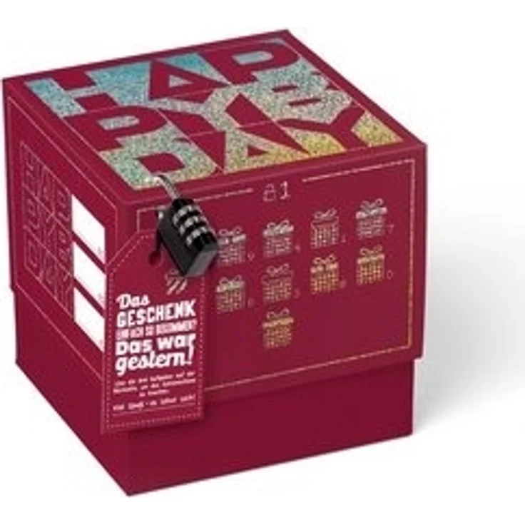 SURPRISA Geschenkbox mit Rätsel und Schloss, mit Glitzerfolie veredelt – Bild 6