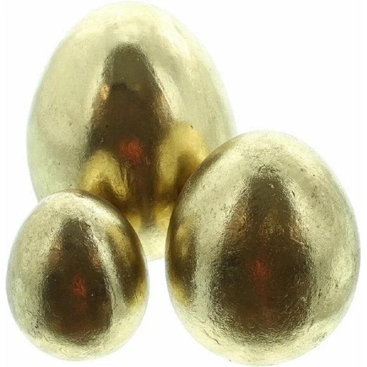 Osterei "Gold", 3er Set Tischdeko Wohnzimmerdeko Ostereier Kunsteier – Bild 2