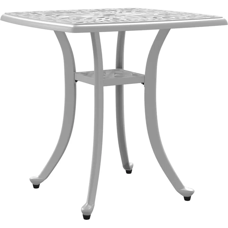 Gartentisch, Balkontisch, Beistelltisch Weiß 53x53x53 cm Aluminiumguss – Bild 2