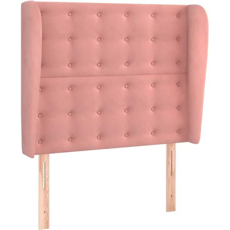 vidaXL Kopfteil mit Ohren Rosa 103 x 23 x 118/128 cm Samt 3118437 – Bild 2